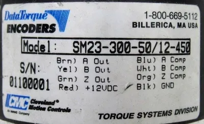 USED CLEVELAND MOTION CONTROLS SM23-300-50/12-450 ENCODER SM233005012450