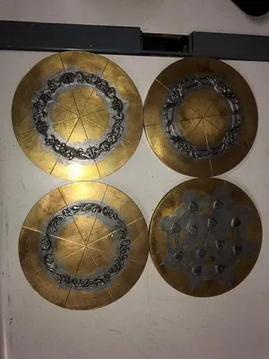 3444-700 Assorted Group Lot of 50 Antique Mixed Master Brocading Templates – Steel, Bronze and Brass Material
