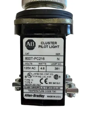 ALLEN BRADLEY 800T-PC216 CLUSTER PILOT LIGHT SER.N 800TPC216 NEW, SURPLUS