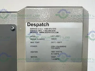 USED DESPATCH LAC1-38B-7 BURN-IN OVEN 260°C / 500°F ON STAND  18" X 18" X 18"