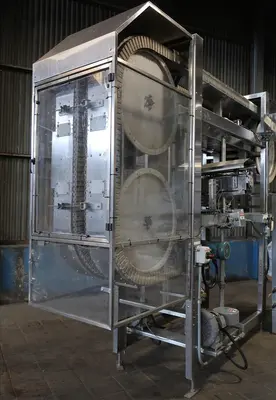 SPC8370  Can and Bottle Cleaning Machine Nercon air type bottle cleaner up-swing gripper air rinser lowerator, up to 125 fpm, Stainless Steel