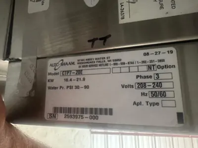 USED Alto-Shaam CTP7-20E.