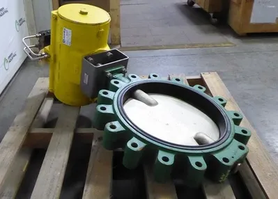 NE-C Series 16" Hytork Actuated Wafer Valve Assembly Used