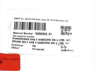 New | in-Stock KNAPP, HABISTAT HAB X HABICORD DM 5 L288 NFT Belts Michigan US | Maverick Industrial Sales #1393506