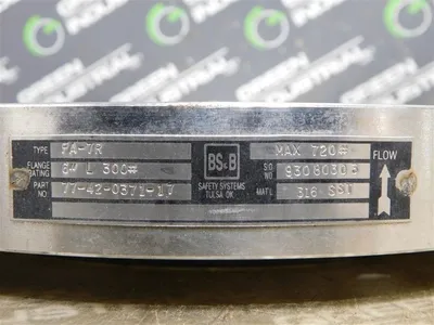 BS&B Safety Systems FA-7R Rupture Disc Holder 6" CL300 77-42-0371-17 Used