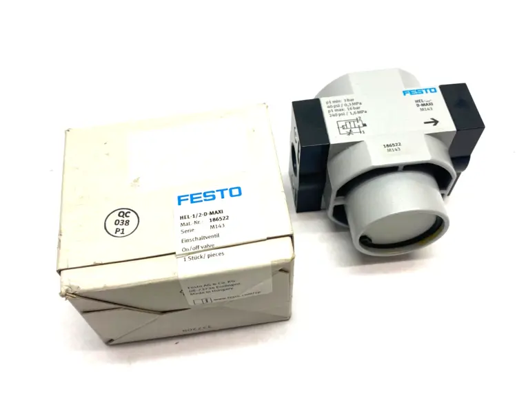 Used FESTO PNEUMATIC ON/OFF VALVE 3-16BAR 1/2" PORTS Valves/Fittings | Maverick Industrial Sales #1110423