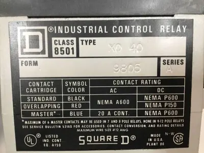 USED SQUARE D 8501 X0 40 SER A