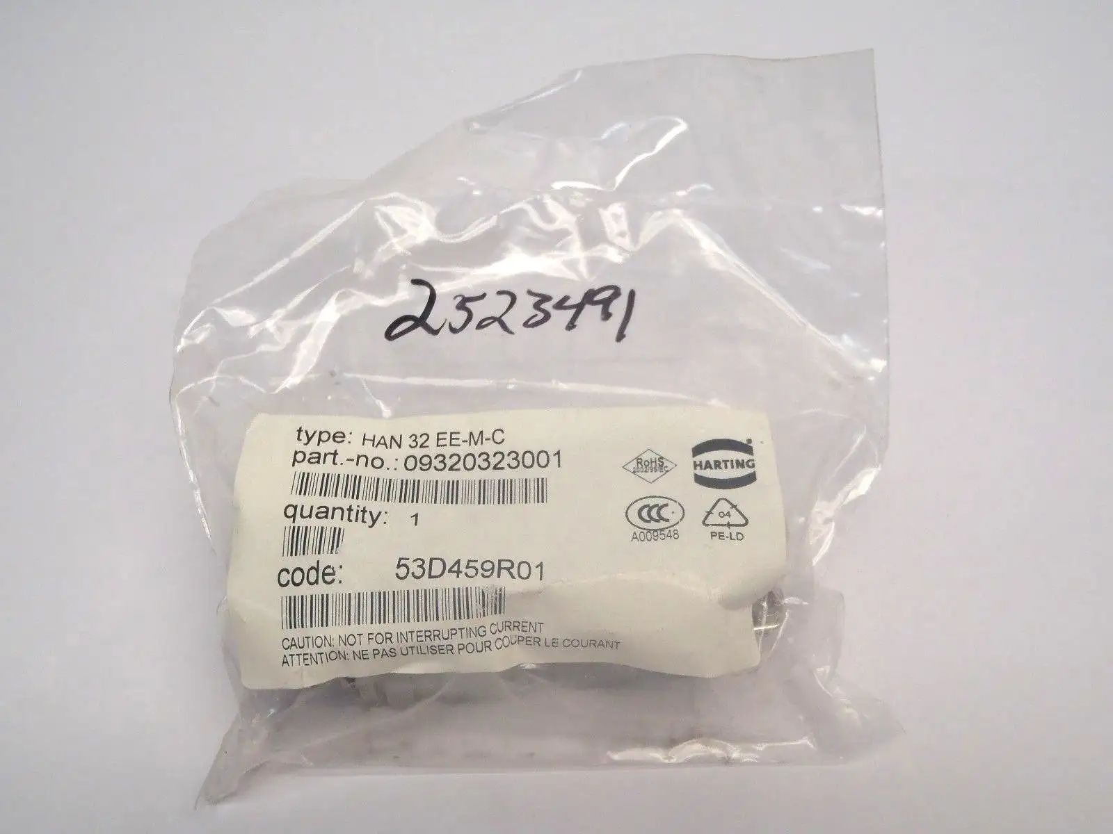 New | in-Stock HARTING HEAVY DUTY CONNECTOR INSERT 16A 500V 6KV 3 HAN 32 Connector Accessories | Maverick Industrial Sales #1101433