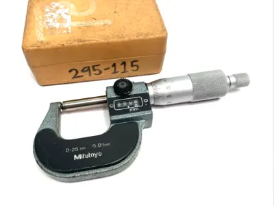 Used Mitutoyo Mechanical Counter Spherical Face Micrometer 0-25mm 0.01mm Grad Micrometers Michigan US | Maverick Industrial Sales #1514616