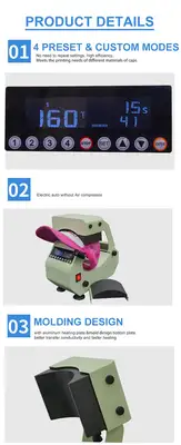 Used _UNKNOWN_ 2 in 1 Pro Automatic Cap Hat Easy Heat Press Machine with 2pcs Interchangeable Platens Heat Presses Oklahoma US | Wide Image Solutions #1538288