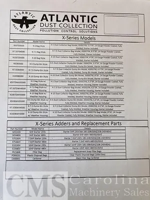 USED ATLANTIC DUST COLLECTION X SERIES DUST COLLECTORS