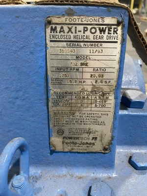 Foote Jones Maxi-Power Helical 702-8HE Gear Reducer