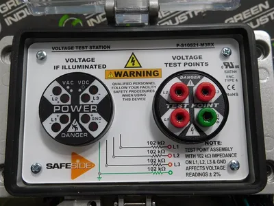 SafeSide P-S10S21-M3RX Voltage Test Station Voltage Indicator & Test Point New