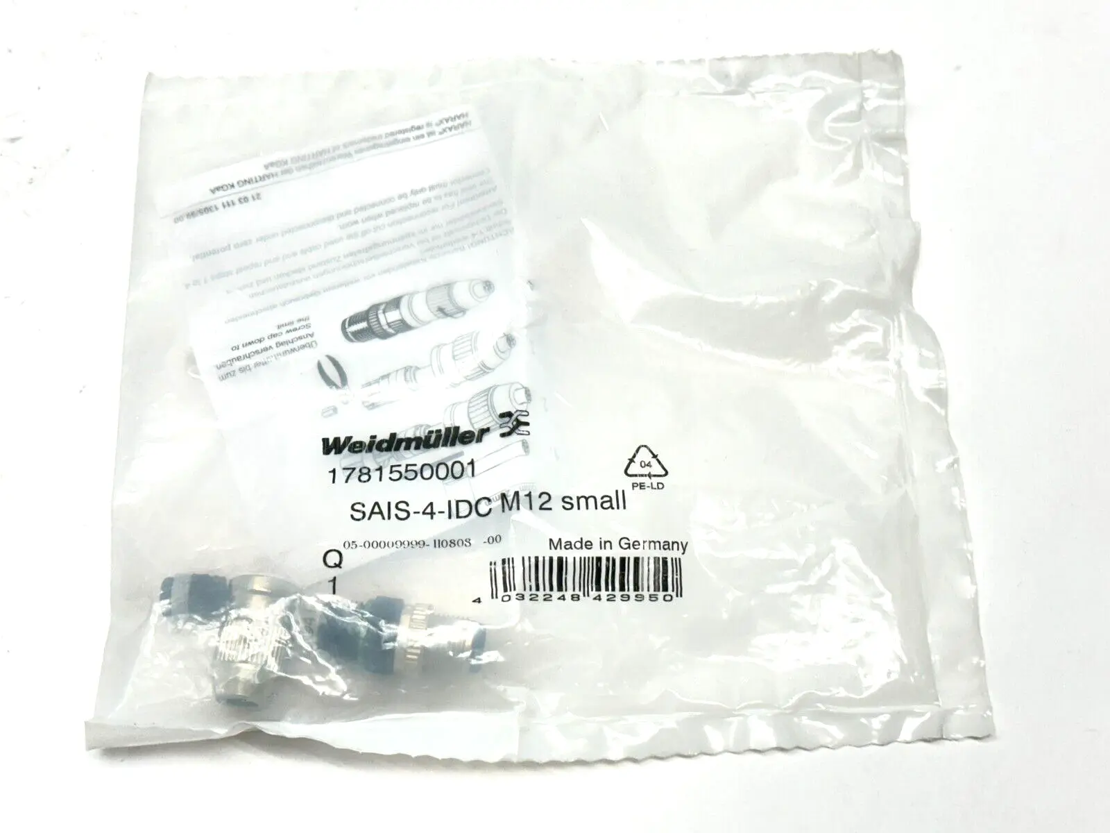 New | in-Stock Weidmüller SAIS-4-IDC M12 Small Electrical Fittings Michigan US | Maverick Industrial Sales #1400594