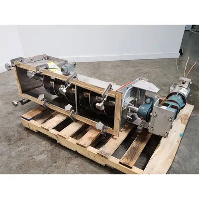 Used 1HP Stainless Steel Sanitary Screw Feeder 9" Dia. X 40"L