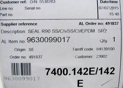 NEW ALFA LAVAL 9630099017 SEAL KIT R90 7400.142E/142 100036 R5630.061 100034