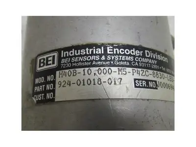 BEI Industrial Encoder H40B-10.000-M5-P4ZC-8830-LED-UL-S P/N 924-01018-017