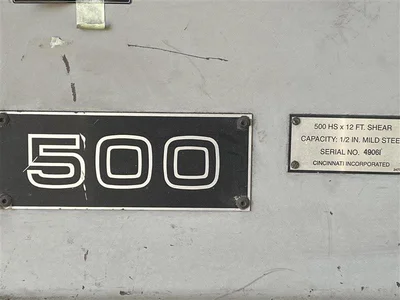 Used 1995 CINCINNATI INC 500HS Power Squaring Shears (Inch) Georgia US | The Equipment Hub #1371228