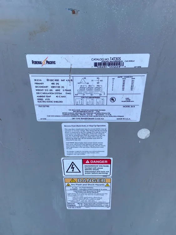 Used FEDERAL PACIFIC 36B Transformers | MachineStation #946492