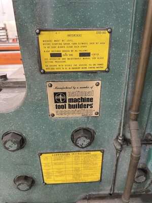 Used 1900 WYSONG 1072 Power Squaring Shears (Inch) Illinois US | Revelation Machinery #1354150