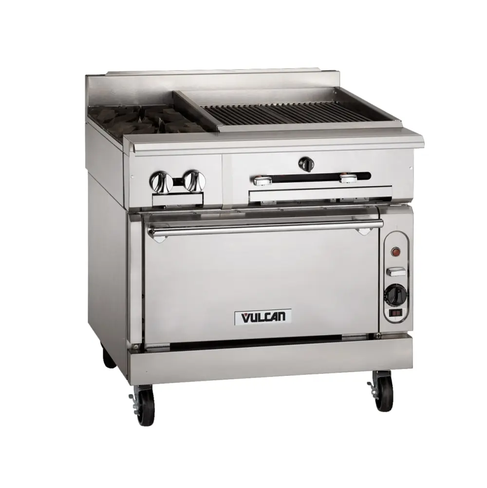 Vulcan VTC36B 36" Gas Range W/ Charbroiler & Storage Base, Liquid Propane