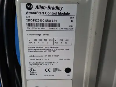 USED ALLENBRADLEY 280DF12Z10CGRW3P1