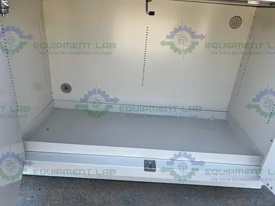 USED MOTT FLAMMABLE STORAGE CABINET 48" X 22" X 35" W/ MOTT ACID CABINET 18"X35"X48"