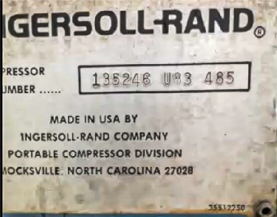 Used INGERSOLL-RAND 750/250 AIR COMPRESSOR High Pressure Air Compressors Pennsylvania US | East West Machinery & Drilling #1418088