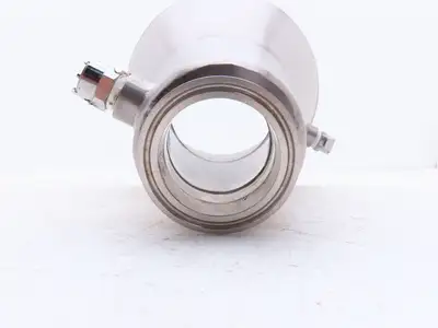 6"x 2" Tri-Clamp Sanitary Reducer Double Wall Funnel w/ Hose Ports 304 Stainless