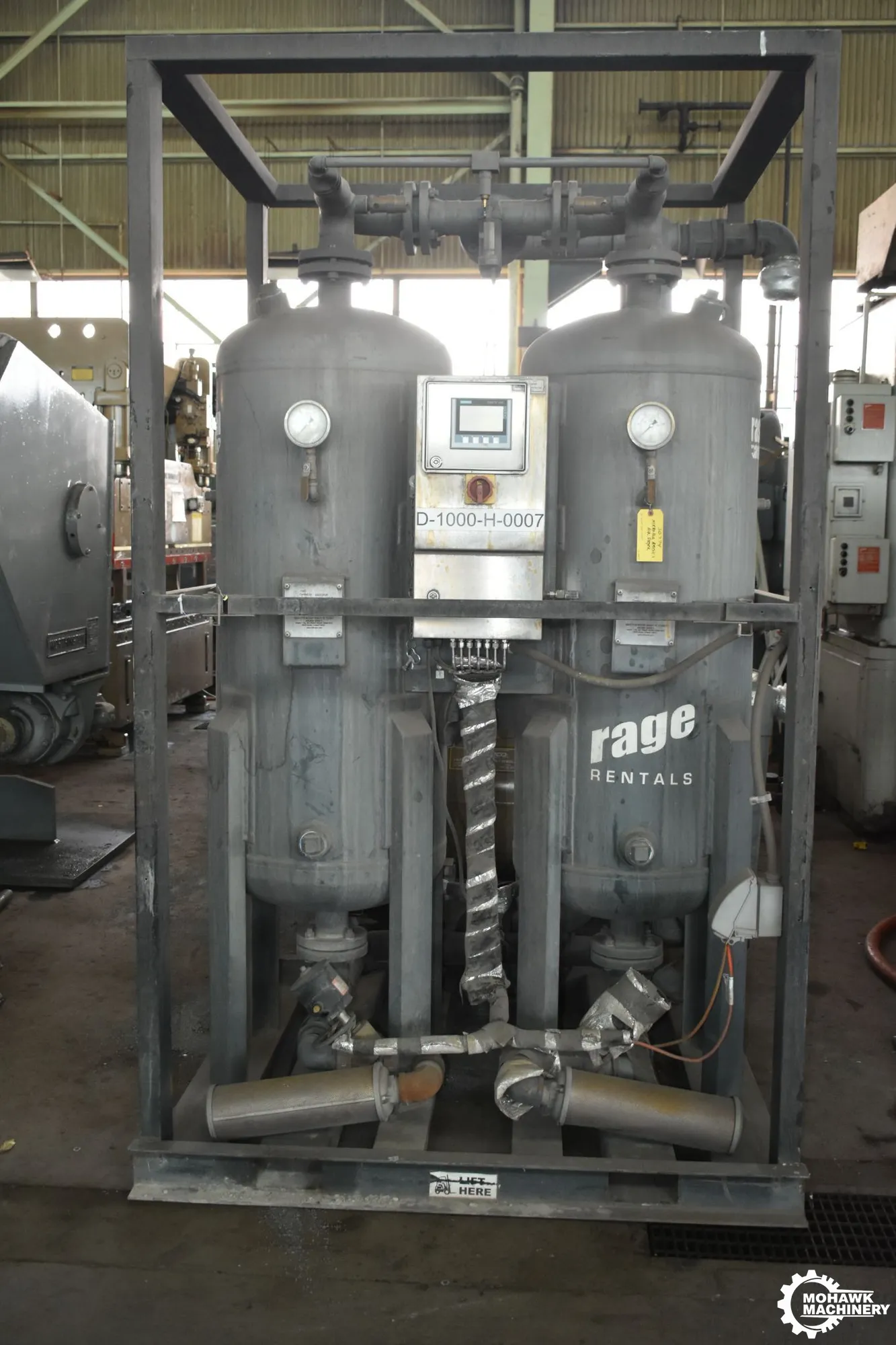 100 PSI MIKROPOR AMERICA "MHL-DWG-1000" DESICCANT AIR DRYER