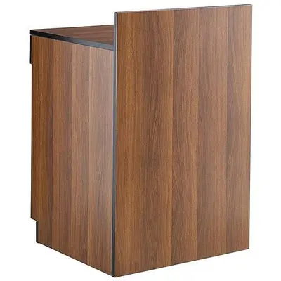 24" Walnut Waitress Station with Drawer and 4 Adjustable Stainless Steel Rack Holders