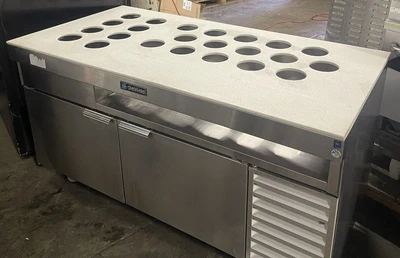 174-0121 Delfield 60” 2-Door Self Contained Topper Station Cooler