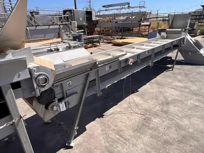 Conveyor, Belt, 24” x 15’-10”, Product Elevator, Stainless Steel, Cleated Belt, #5991526