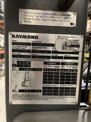 Raymond EASi-OPC30TT Order Picker Forklift/Fork Truck 24V 875AH