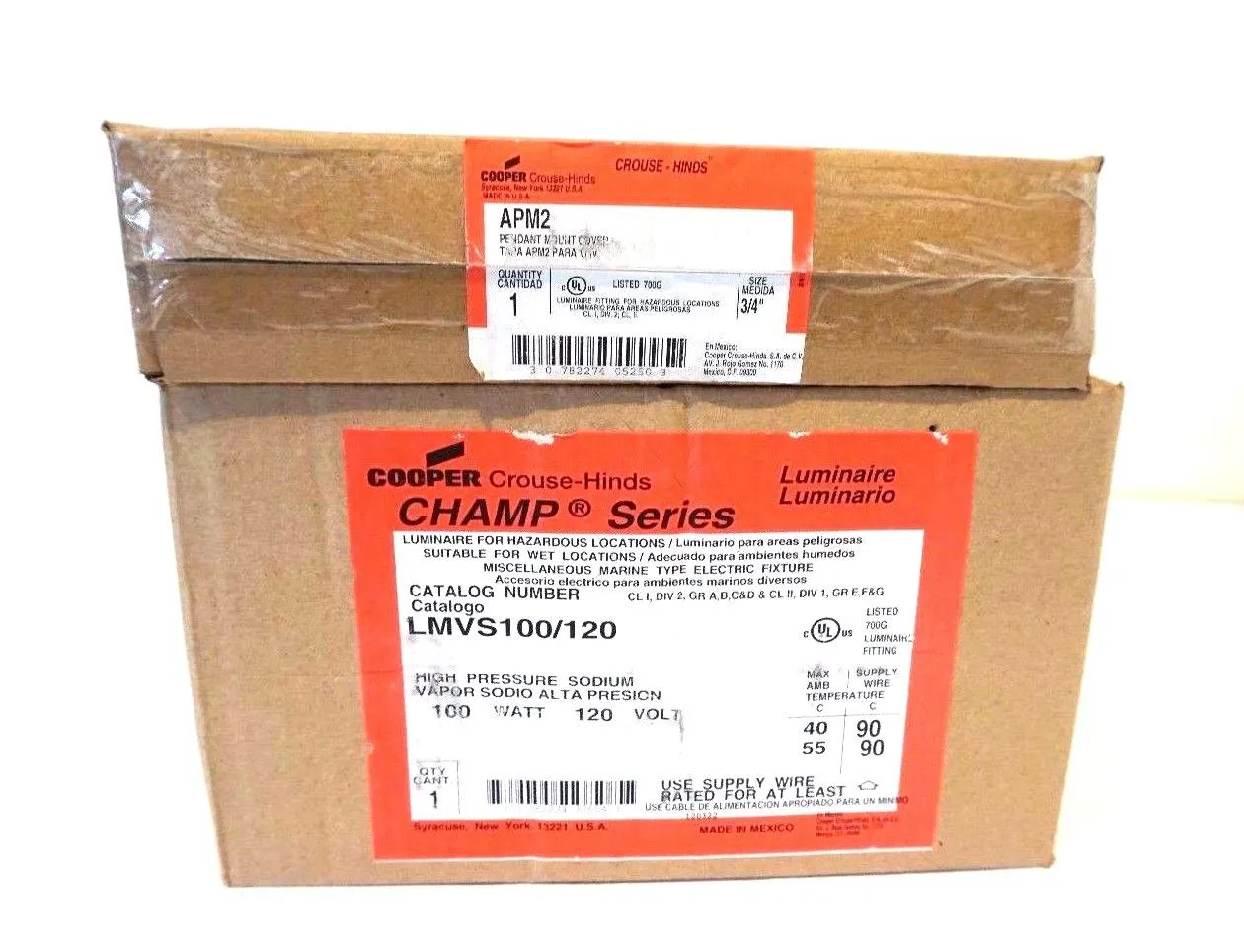NEW COOPER CROUSE HINDS LMVS100 / 120 LIGHT WITH APM2 LMVS100