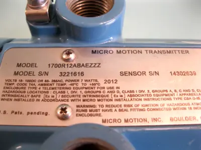USED Micro Motion 1700 R12 AB AEZZZ