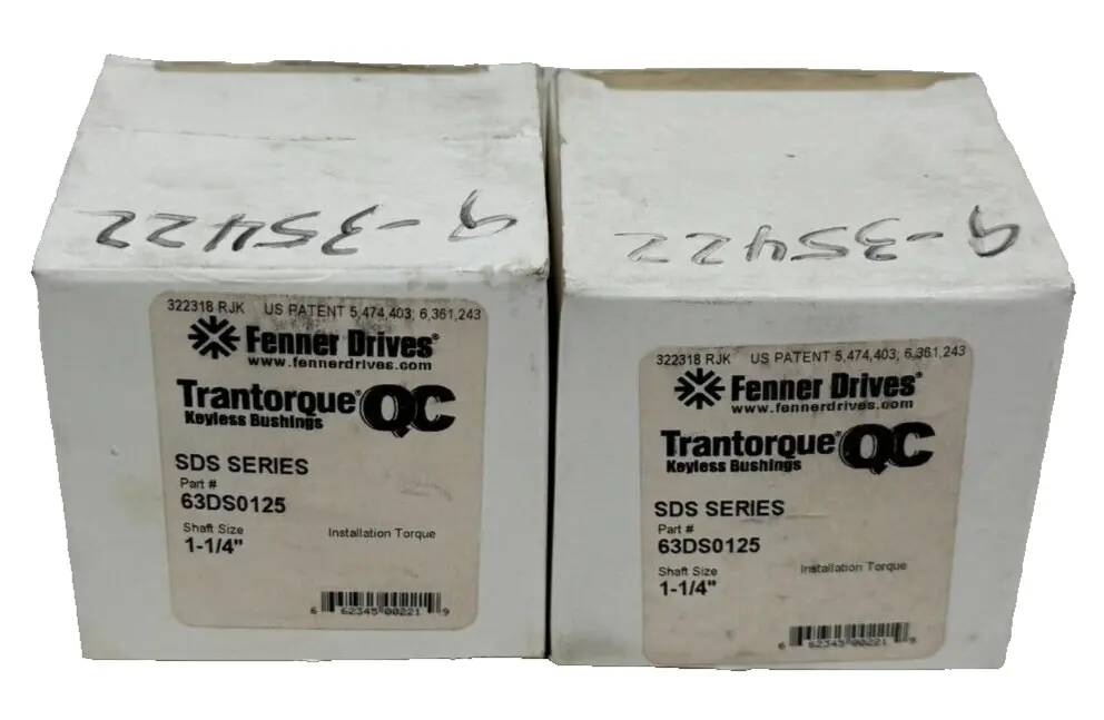 LOT OF 2 NEW FENNER DRIVES 63DS0125 TRANTORQUE BUSHING 1-1/4" SDS