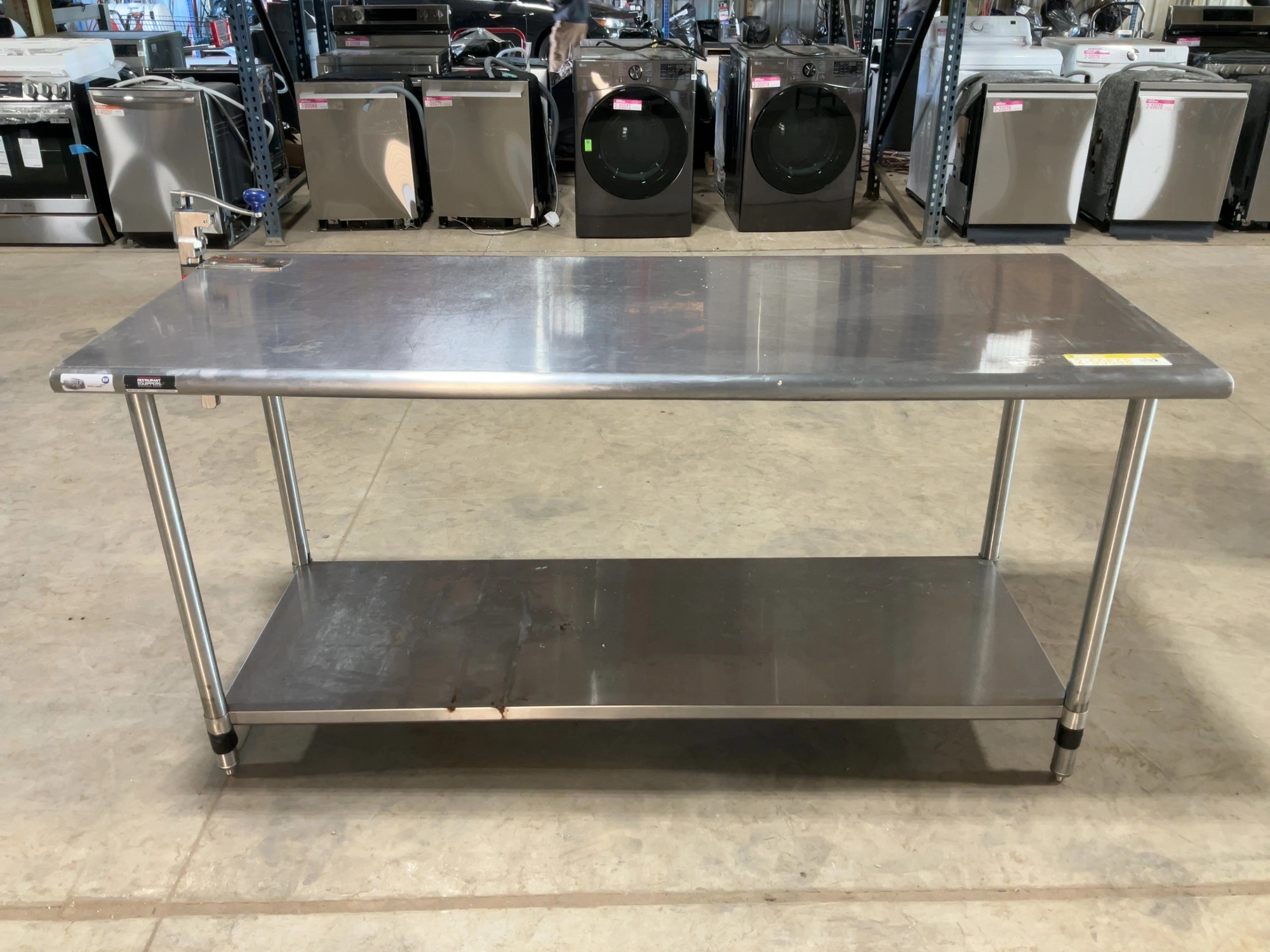 Used SAUBER SELECT PA8372 STAINLESS STEEL COMMERCIAL WORK TABLE 72” W/CAN OPENER Food Prep Tables Michigan US | Miedema Asset Management Group #1580131