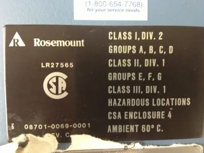 ROSEMOUNT HIGH SIGNAL MAGNETIC FLOWTUBE MODEL 8703 THA040S1L1F0112, SIZE 4"