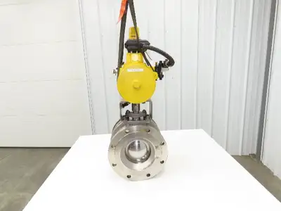 Rencor Controls 8" SS Ball Valve Air Operated Hytork 1370 Actuator Positioner
