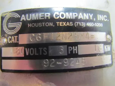 Aumer Co. Cat C6F12N25M4-T 2" NPT Cirulation Heater 480V 3Ph 18KW