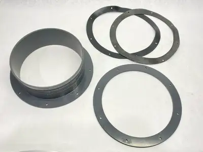 USED RENCO 8" PVC ROUND PORT W/ PLATE, GASKET & HARDWARE