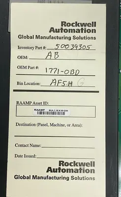 Used ALLEN-BRADLEY 1771-OBD Industrial Controls Ohio US | Surplus Asset Holdings #1243343