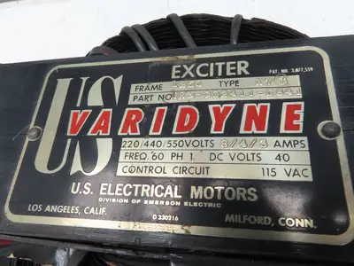 US Varidyne XR3-902411-D841 Exciter 22/440/550v 8/4/3amp 1Ph 1250 Frame 40vDC