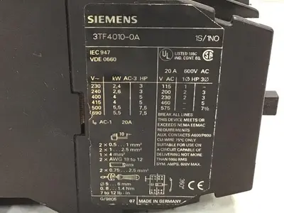 USED SIEMENS 3TF4010-0A