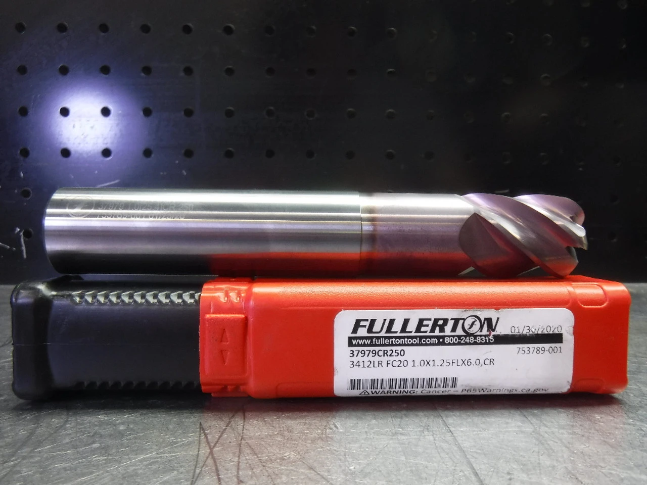 Fullerton 1" Carbide Endmill 5 Flute 3412LR FC20 1.0X1.25FLX6.0,CR (LOC2725A )