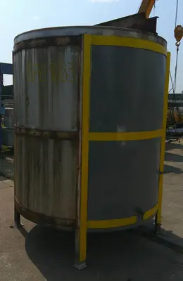 SPC9083  Tank 1000 gallon vertical tank, Stainless Steel, flat coils in bottom
