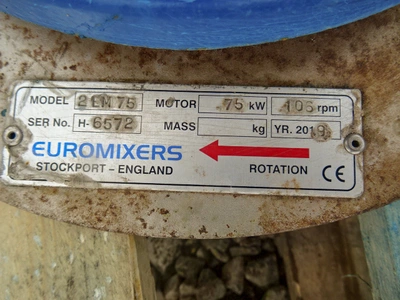 0.75 kw 106 RPM Euromixer Gear Drive Paddle Stirrer Type 2EM75