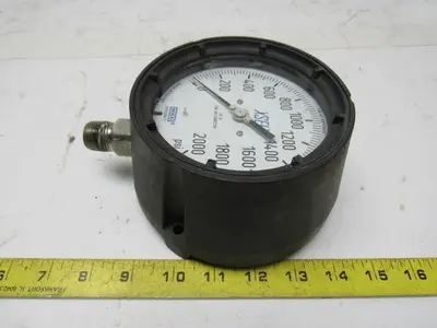 Waika 23X.34 Pressure Gauge 0-2000PSI, 1/2" NPT Stainless Connection SIZE 4-1/2"