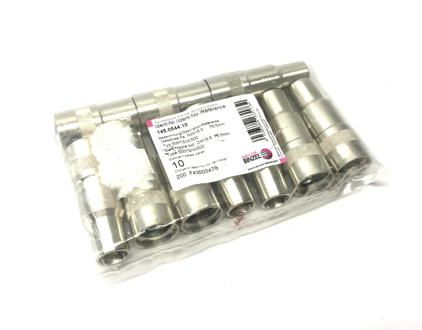 NEW ABICOR BINZEL GAS NOZZLE ROBO C-THREAD BFM 15.5 X 75.5 505TS/W500